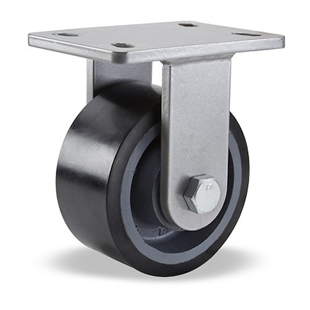 Zoro Select Plte Caster, Rgd, Poly, 6", 2860 lb. R-CH-63DB70