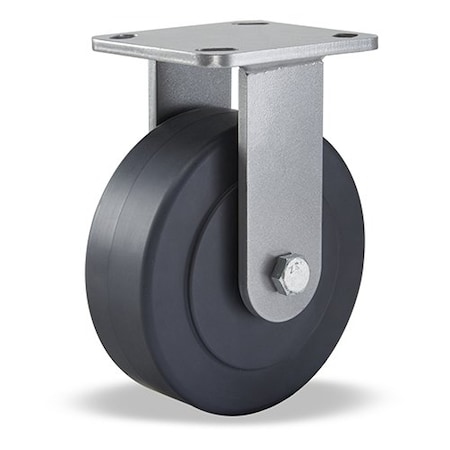 Zoro Select Plte Caster, Rgd, Nylon, 6", 2000 lb., Blk R-WH-6NYB