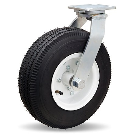 Hamilton Zinc Plated Cush-N-Aire Swivel Caster, 12" Pneumatic Air-Filled Tire, 1" Straight Roller Bearing S-7113-PR