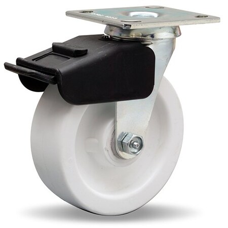 Hamilton Combination Brake Swivel Caster, 6" x 2" Aqualite Polyolefin Wheel, 1/2" Delrin Bearing S-BC-6AZ