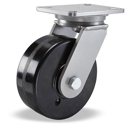 Hamilton Champion Swivel Caster, 6" x 2-1/2" Phenolic Wheel, 1" Straight Roller Bearing, Foot Brake S-CH-8PH-FB