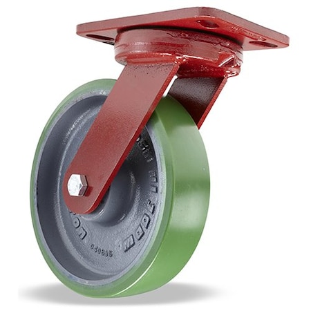 Zoro Select Plt Cstr, Kngpnlss Swvl, Poly, 8", 1500 lb S-ZFHS-8DB-4SL-FB