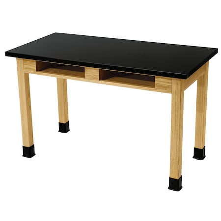 National Public Seating Rectangle Science Lab Table, W/BC 24" x 72" x 30", L, 24" W, 72" L, 30" H, Black SLT1-2472HB
