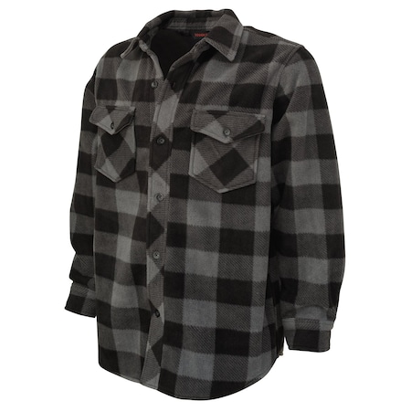 Tough Duck Buffalo Check Fleece Shirt, Grey, XL i96411