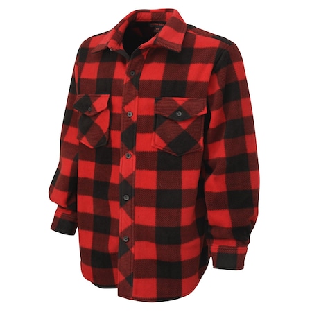 Tough Duck Buffalo Check Fleece Shirt, Red, XL i96411