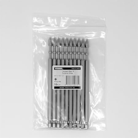 Vessel IMPACT BALL Torsion Bit PH2x150, PK10 IBPH2150P10K