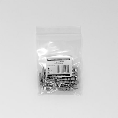 Vessel IMPACT BALL Torsion Bit T10x30, PK25 IBTX1030P25K