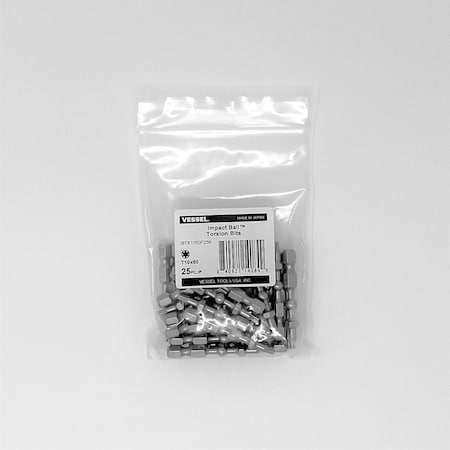 Vessel IMPACT BALL Torsion Bit T10x50, PK25 IBTX1050P25K