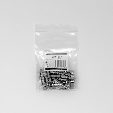 Vessel IMPACT BALL Torsion Bit T15x30, PK25 IBTX1530P25K