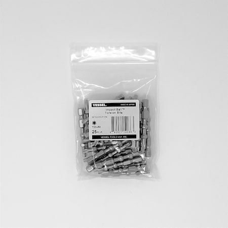 Vessel IMPACT BALL Torsion Bit T20x50, PK25 IBTX2050P25K