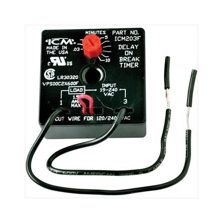 Icm Controls Time Swtch 10Min Adj W/6"Wire Dly On Brk ICM203F