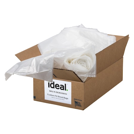 Ideal 56 gal Shredder Bags, 54 in x 48 in, Clear IDEAC0901H