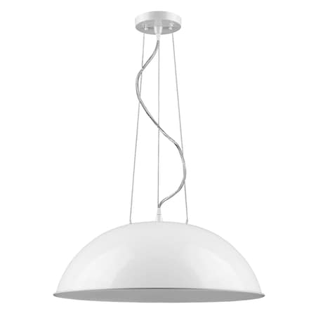 Acclaim Lighting Layla 1-Light Bowl Pendant White, Height: 22" IN31450WH