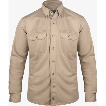 LAKELAND High Performance FR Knit Button Up, Khak ISHAT20-XL