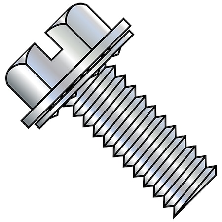 Zoro Select #10-32 x 3/4 in Slotted Flange Hex Machine Screw, Zinc Plated Steel, 4000 PK 1112ISW