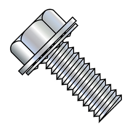 Zoro Select 1/4"-20 x 3/4 in Hex Hex Machine Screw, Zinc Plated Steel, 3000 PK 1412IW