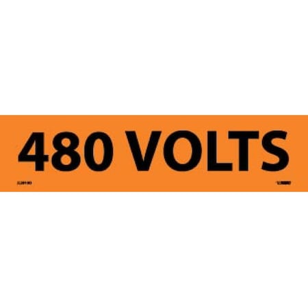 Nmc Voltage Marker, 480 Volts, 2-1/4x9 Vinyl J2010O