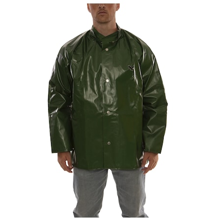 Tingley Rain Jacket, 3XL, Grn, Unisex, 0.25mm Thick J22258