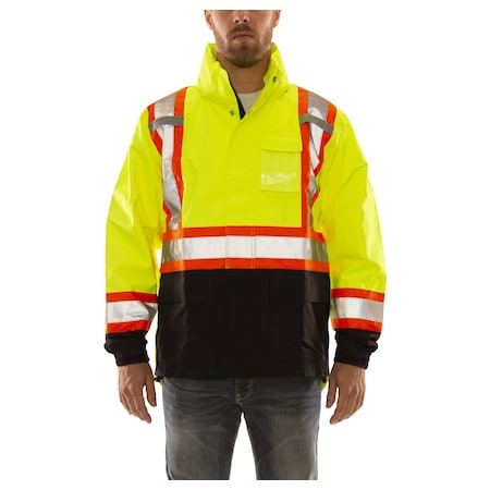 Tingley Rain Jacket, Polyester, Class 3 R, Green, L J24122C