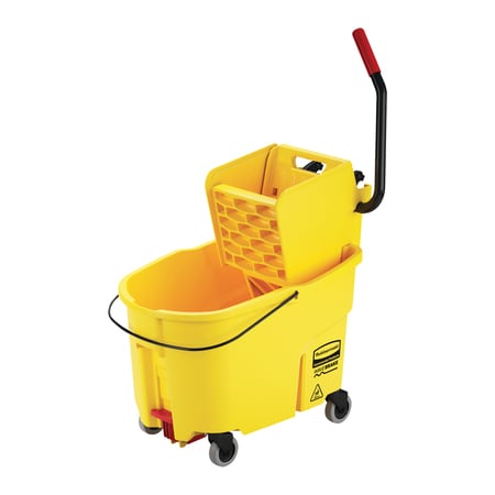 Rubbermaid Commercial Rubbermaid WaveBrake Side Press Bucket/Wringer, 44 Quart, Yellow, 1/Each JAN184