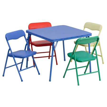 Flash Furniture Kids Blue Folding Table