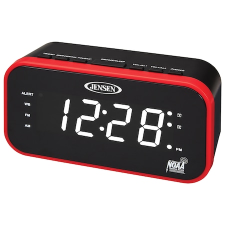 Jensen AM/FM Weather Band Clock Radio with Weather Alert JEP-150