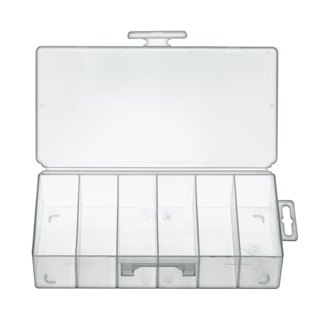 Disco Plstc Box 7 1/8"X3 5/8"X1-1/2", 6 Cmprtmnt 80006