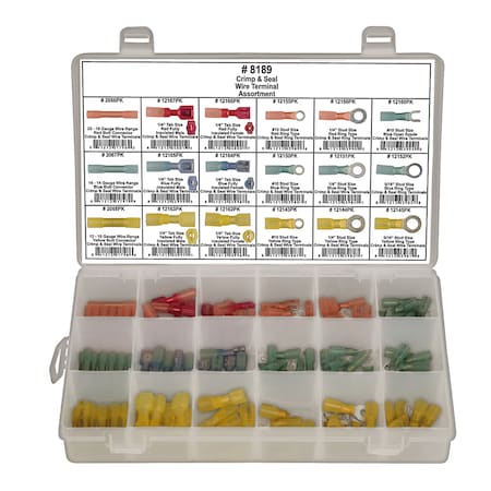 Disco Crimp Wire Terminal Assortment, 124 pcs. 8189