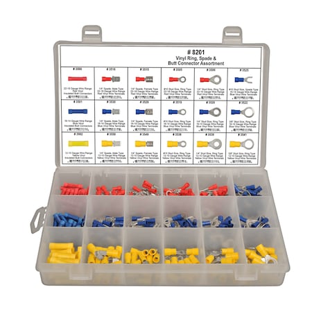 Disco Vinyl Wire Terminal Assortment, 300 PCS 8201