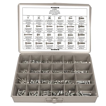 Disco Metric Hex Flange Bolt Assort Shipped-24 Hole Gry Met Tray 8529