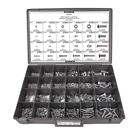 Disco Nut/Bolt Assrtmnt, Grde 8.8 Caps, 698 pcs. 8619