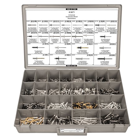 Disco Unvrsl Automotive Rivet Assrtmnt, 430 PCS 8671