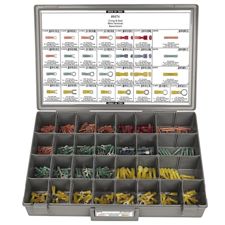 Disco Crimp/Seal Wire Terminal Assort, 270 pcs. 8674