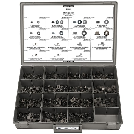 Disco Metric Hex Nut/U Nut Assortment, 457 PCS 8682