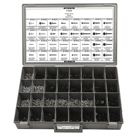 Disco Phillips Screw Assortment, 880 PCS 8685