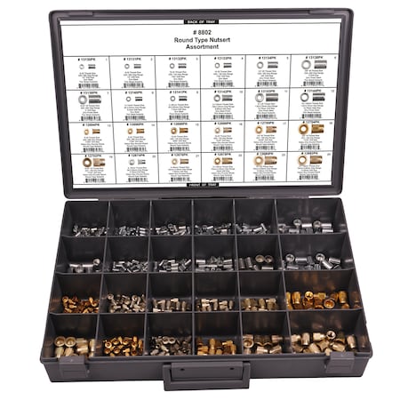 Disco Round Type Nutsert Assortment, 554 PCS 8802