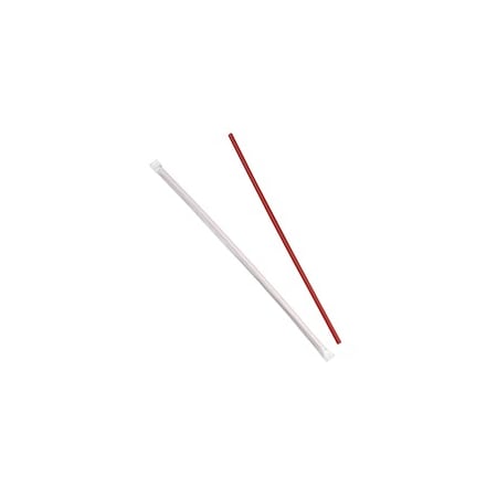 Dixie Plastic Straw, 12", Giant, Red, Wrap, PK2000 JW12