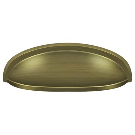 Deltana Elongated Shell Pull 4-1/2" Antique Brass K407U5