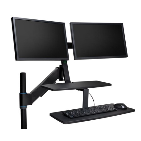 Kensington Mounted Workstation SmartFit Sit/Stand Dual Monitor Workstat, 15 in D X 9 1/2 in H, Black, Laminate K52796WW