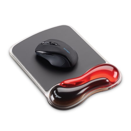 Kensington Mouse Pad Wrist Rest, Red, Duo Gel K62402AM
