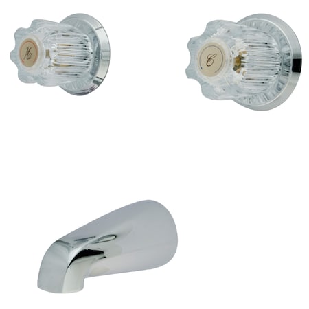 Kingston Brass Tub and Shower Faucet, Standard, 3, Wall Mount, Polished Chrome KB141TO