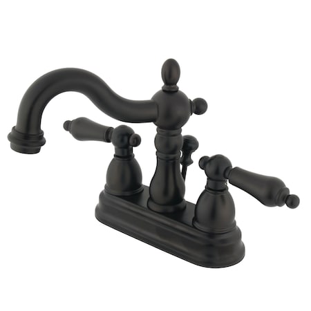 Heritage Dual Handle KB1605AL 4" Centerset Lavatory Faucet wi, 4" Mount, Oil Rubbed Bronze 3 Hole KB1605AL
