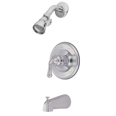 Kingston Brass Tub and Shower Faucet, Standard, 3, Wall Mount, Polished Chrome KB1631