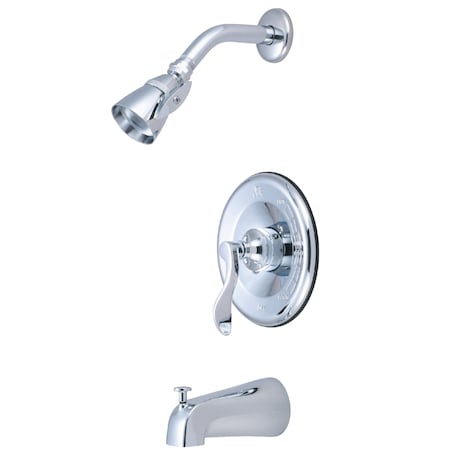 Kingston Brass Tub and Shower Faucet, Standard, 3, Wall Mount, Polished Chrome KB1631DFL