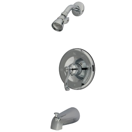 Kingston Brass Tub and Shower Faucet, Standard, 3, Wall Mount, Polished Chrome KB1631FL
