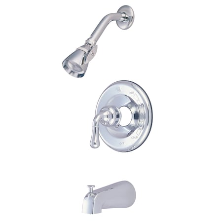 Kingston Brass Tub and Shower Faucet, Standard, 3, Wall Mount, Polished Chrome KB1631T