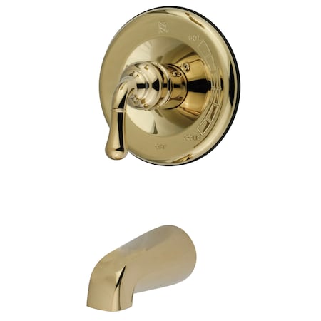 Kingston Brass Tub and Shower Faucet, Standard, 2, Wall Mount, Polished Brass KB1632TO
