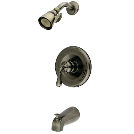 Kingston Brass Tub and Shower Faucet, Black Stainless, Wall Mount KB1633T