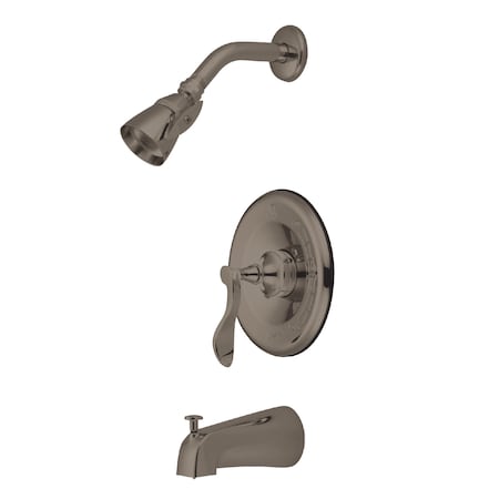 Kingston Brass Tub and Shower Faucet, Standard, 3, Wall Mount, Brushed Nickel KB1638CFL