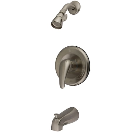 Kingston Brass Tub and Shower Faucet, Standard, 3, Wall Mount, Brushed Nickel KB1638LL